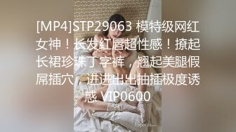 [MP4]STP29063 模特级网红女神！长发红唇超性感！撩起长裙珍珠丁字裤，翘起美腿假屌插穴，进进出出抽插极度诱惑 VIP0600